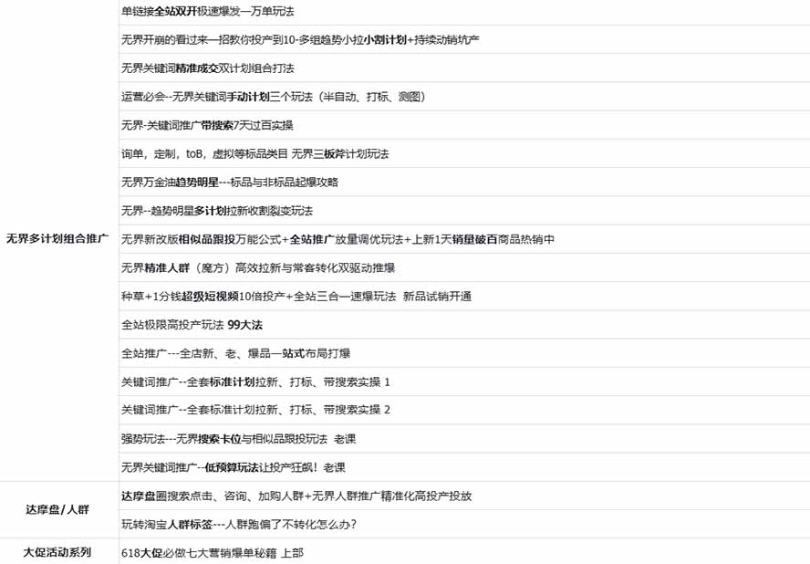 图片[2]-2026淘天开单秘籍PRO实战陪跑课程：全套落地运营玩法，一站式解决淘宝流量低、不出单难题(更新260823-迦哆网创社