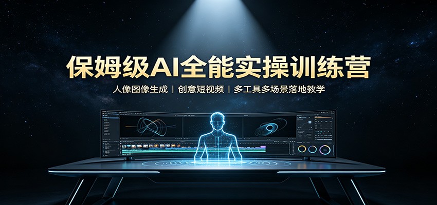 保姆级AI全能实操训练营:人像图像生成,创意短视频,多工具多场景落地教学-优优云创网