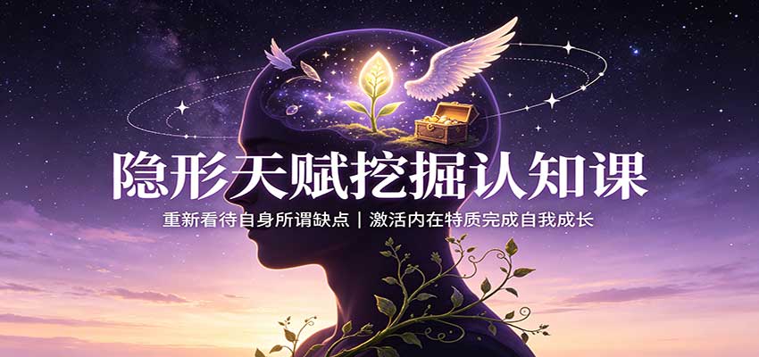 隐形天赋挖掘认知课：重新看待自身所谓缺点，激活内在特质完成自我成长-优优云创网