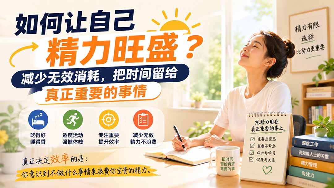 付费文章：如何让自己精力旺盛？减少无效消耗，把时间留给真正重要的事情-优优云创网