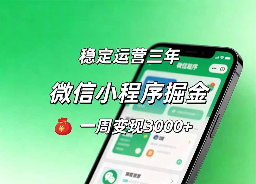 月收益稳定1W+的微信小程序，前期积累客户，后期躺平养老，小白轻松上手-优优云创网