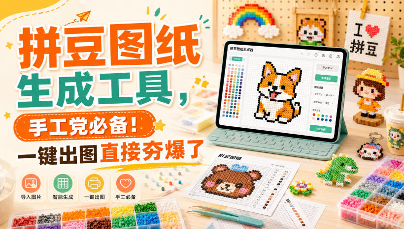 拼豆图纸生成工具,手工党必备!一键出图直接夯爆了-优优云创网