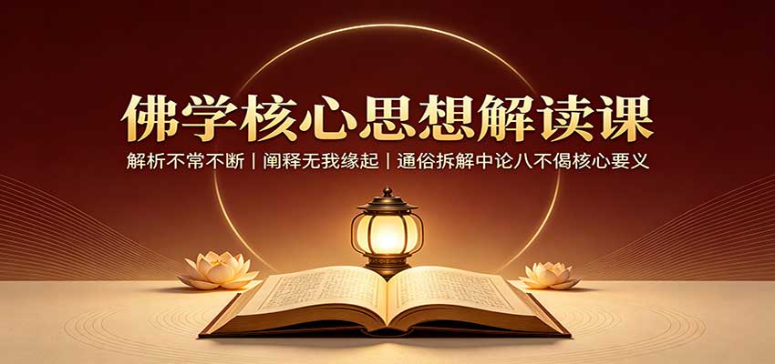 佛学核心思想解读课：解析不常不断，阐释无我缘起，通俗拆解中论八不偈核心要义-优优云创网