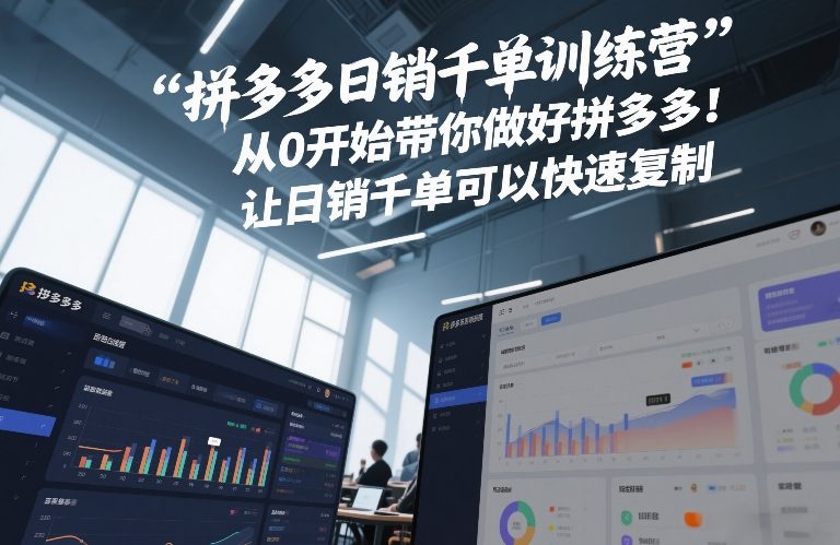 拼多多日销千单训练营，从0开始带你做好拼多多，让日销千单可以快速复制(更新26年8月)-优优云创网