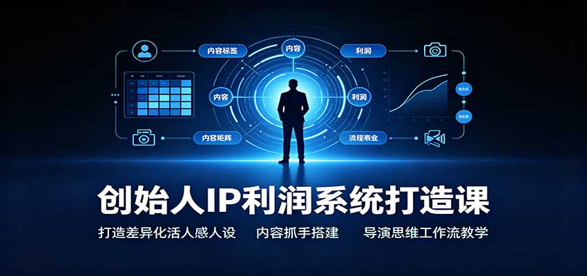 创始人IP利润系统打造课:打造差异化活人感人设,内容抓手搭建,导演思维工作流教学-优优云创网