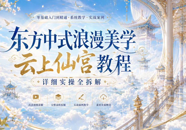 东方中式浪漫美学云上仙宫教程，详细实操全拆解-优优云创网