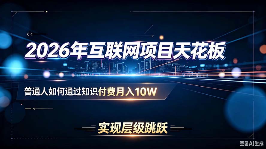 2026年互联网项目天花板:普通人如何通过知识付费月入10W,实现层级跳跃-优优云创网