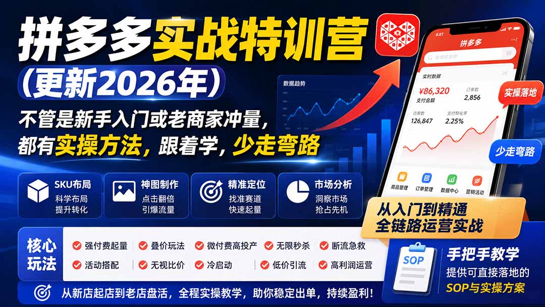 拼多多实战特训营(更新26年0831-优优云创网
