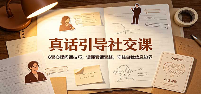 真话引导社交课：6套心理问话技巧，读懂套话套路，守住自我信息边界-优优云创网
