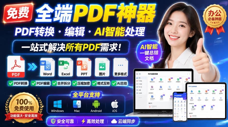 20260901101234294-5be8d4c8c14e9782c49be308c4971e88 免费全端PDF神器,PDF转换·编辑·AI智能处理,一站式解决所有PDF需求!