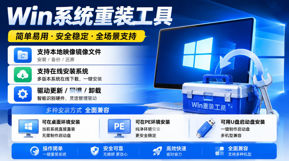 Win系统重装工具，支持本地映像镜像文件安装备份，简单易用-安全稳定-全场景支持-优优云创网