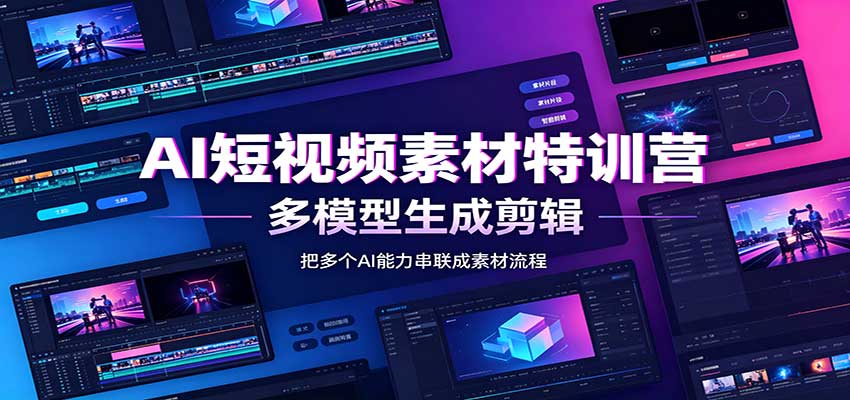 AI短视频素材特训营：Codex本地部署实操，多模型生成剪辑，爆量素材挖掘教学-优优云创网