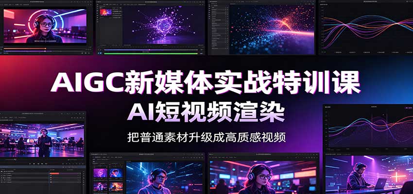 AIGC新媒体实战特训课：工具入门实操，AI短视频渲染，数字人商业视频制作-优优云创网