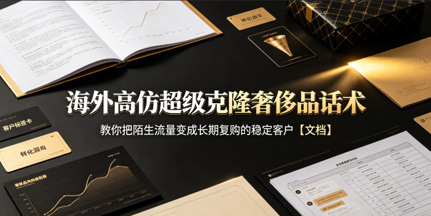 海外高仿超级克隆奢侈品话术，教你把陌生流量变成长期复购的稳定客户【文档】-优优云创网