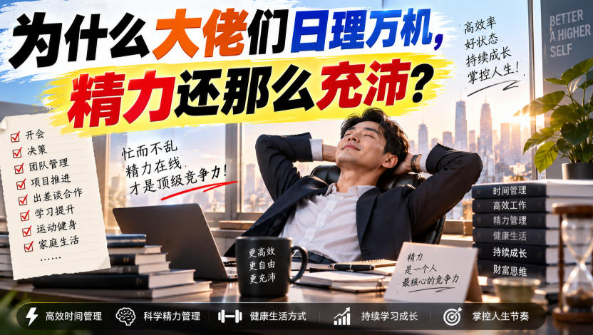 付费文章：为什么大佬们日理万机，精力还那么充沛？-优优云创网