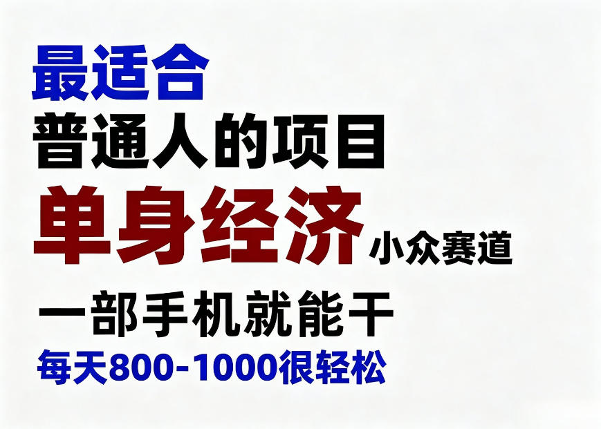 身经济小众赛道，一部手机就能干，每天搞个800-1000很轻松，最适合普通人的项目【揭秘】-优优云创网