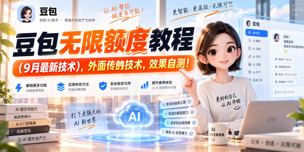 豆包无限额度教程(9月最新技术)，外面传的技术，效果自测！-优优云创网
