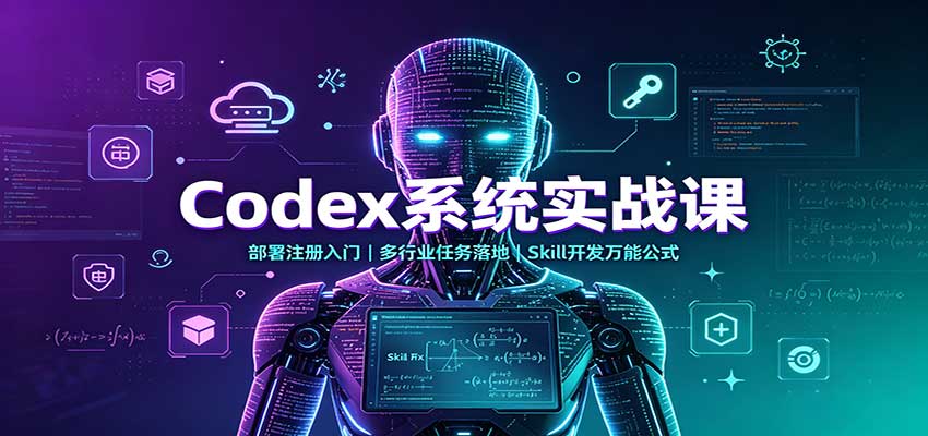 Codex系统实战课：部署注册入门，多行业任务落地，Skill开发万能公式-优优云创网