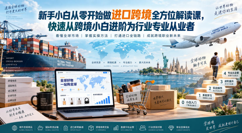 20260906161034101-42b2a2eceb3836d6297bdb665f32b632 新手小白从零开始做进口跨境全方位解读课,快速从跨境小白进阶为行业专业从业者