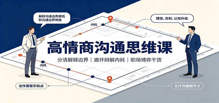 高情商沟通思维课:分清解释边界,避开辩解内耗,职场博弈干货-优优云创网