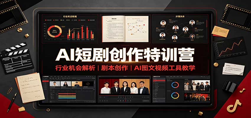 AI短剧创作特训营:行业机会解析,剧本创作,AI图文视频工具教学(文字版)-优优云创网