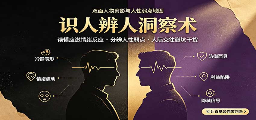 识人辨人终极心法:读懂应激情绪反应,分辨人性弱点,人际交往避坑干货-优优云创网
