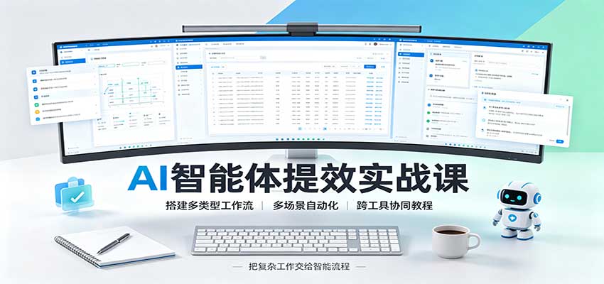 AI智能体提效实战课:搭建多类型工作流,多场景自动化,跨工具协同教程-优优云创网