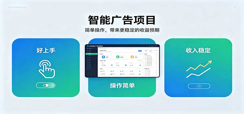 智能广告挂机项目,操作简单上手快,收益稳定可持续。稳定日入300+-优优云创网