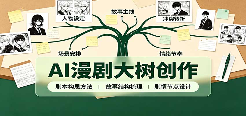 AI漫剧大树创作：剧本构思课程讲解，软件插件配置，配套工具资料完整梳理-优优云创网