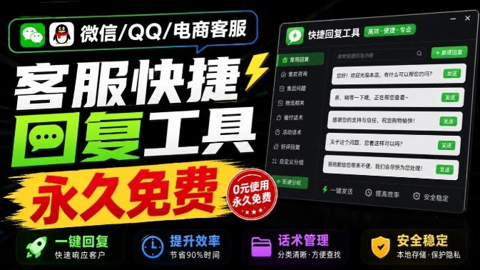 微信/QQ/电商客服快捷回复工具，支持多平台话术库与一键发送，永久免费，使用简单！易歪歪-优优云创网