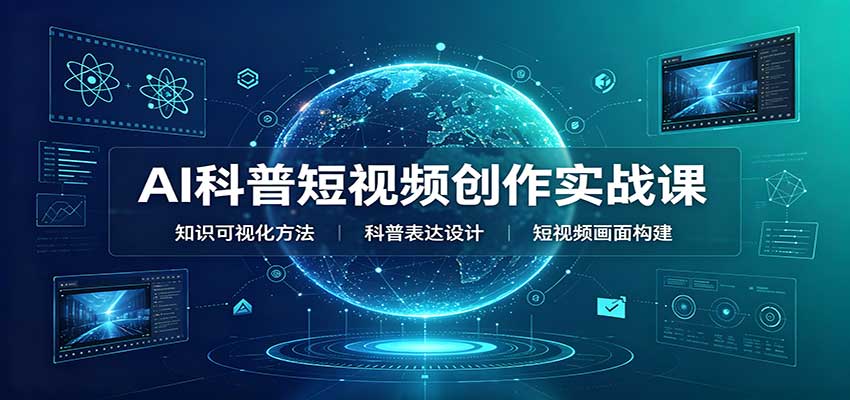 AI科普短视频创作实战课:配套要点文档,文案与视频提示词模板教学-优优云创网