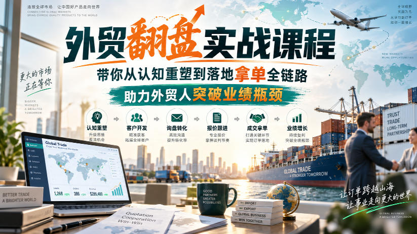 外贸翻盘实战课程，带你从认知重塑到落地拿单全链路，助力外贸人突破业绩瓶颈-优优云创网