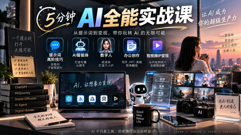 20260916120633615-1568b8a00e76c5f28039260fa92d78d0 5分钟AI全能实战课|提示词高阶技巧+AI智能体+数字人+办公创作+短视频IP变现全教程