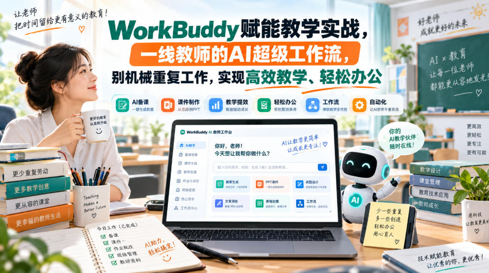 WorkBuddy赋能教学实战，一线教师的AI超级工作流，别机械重复工作，实现高效教学、轻松办公-优优云创网