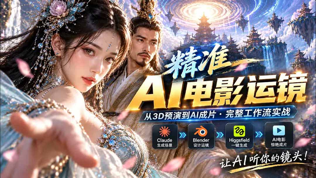 AI视频终于能精准运镜了!Claude + Blender + Higgsfield 免费插件实测-优优云创网