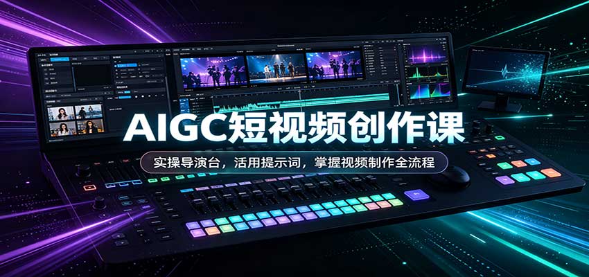 AIGC短视频创作课:实操导演台,活用提示词,掌握视频制作全流程-优优云创网