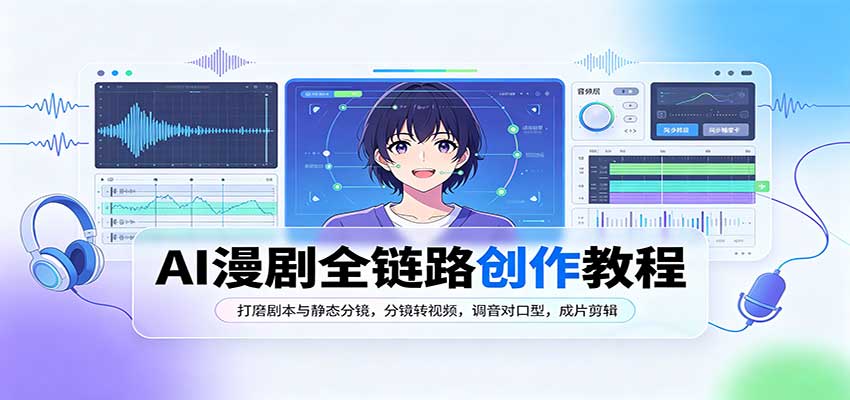 AI漫剧全链路创作教程：打磨剧本与静态分镜，分镜转视频，调音对口型，成片剪辑-优优云创网