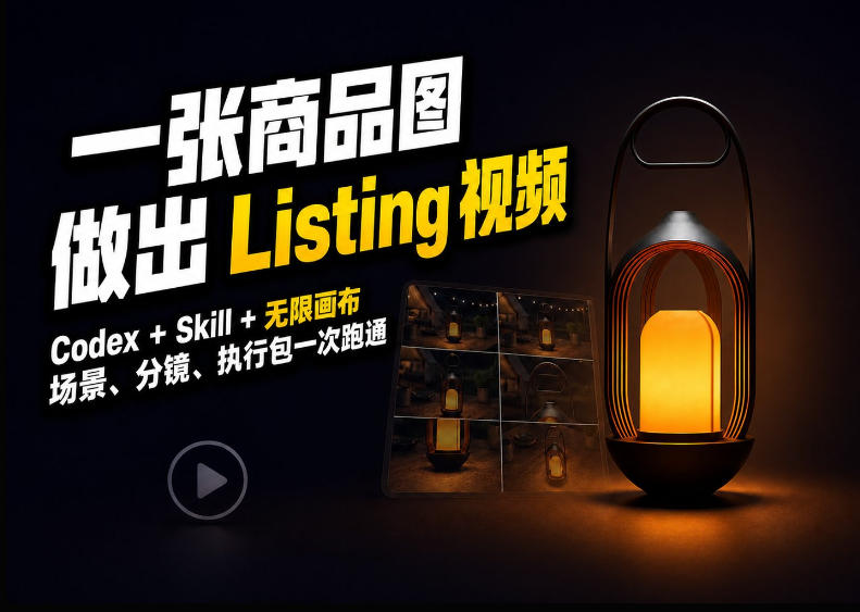 Codex+无限画布,把一张商品图变成可执行的Amazon Listing视频-优优云创网