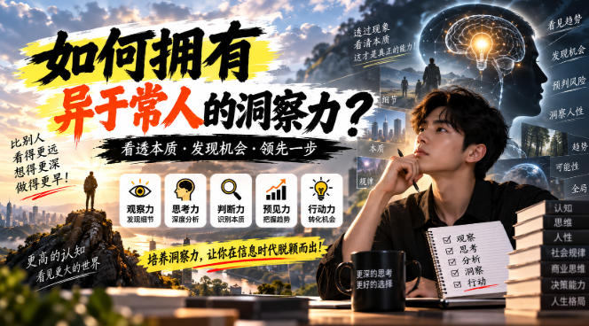 某公众号付费文章:如何拥有异于常人的洞察力?-优优云创网
