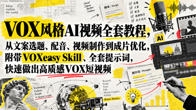 20260927140740327-0035f26f98f3810a7e52ade3bf585adf VOX风格AI视频全套教程,从文案选题、配音、视频制作到成片优化,附带VOXeasy Skill、全套提示词,快速做出高质感VOX短视频