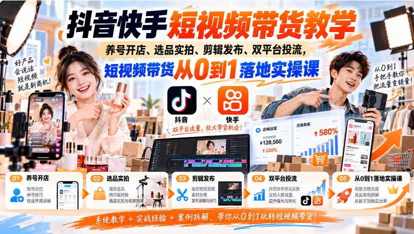 20260928125636248-2c087106905ce861aa2423737589102c 抖音快手短视频带货教学|养号开店、选品实拍、剪辑发布、双平台投流,短视频带货从0到1落地实操课