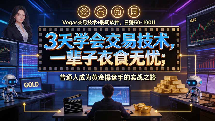 3天学会做交易,普通人快速成为操盘手” Vegas交易系统+聪明软件 , 日赚50-1000U, 长期稳定,小白轻松上手-优优云创网