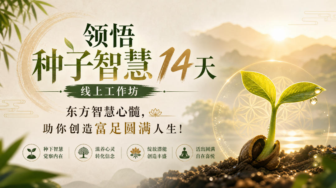 鹿大米领悟种子智慧14天线上工作坊,东方智慧心髓,助你创造富足圆满人生!-优优云创网