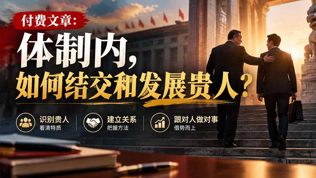 【无水印】付费文章：体制内，如何结交和发展贵人?-优优云创网