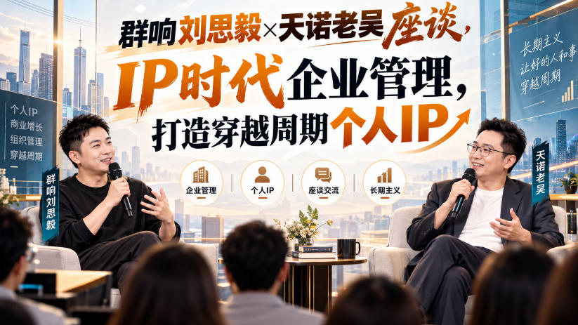 群响刘思毅×天诺老吴座谈，IP时代企业管理，打造穿越周期个人IP-优优云创网
