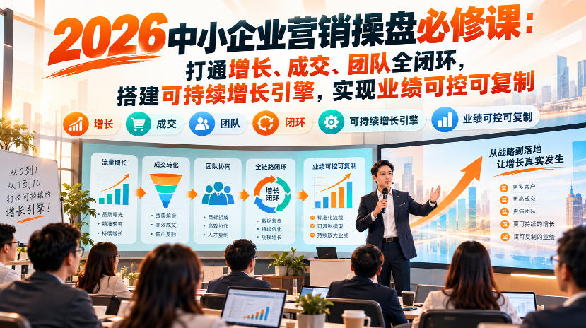 2026中小企业营销操盘必修课:打通增长、成交、团队全闭环,搭建可持续增长引擎,实现业绩可控可复制-优优云创网
