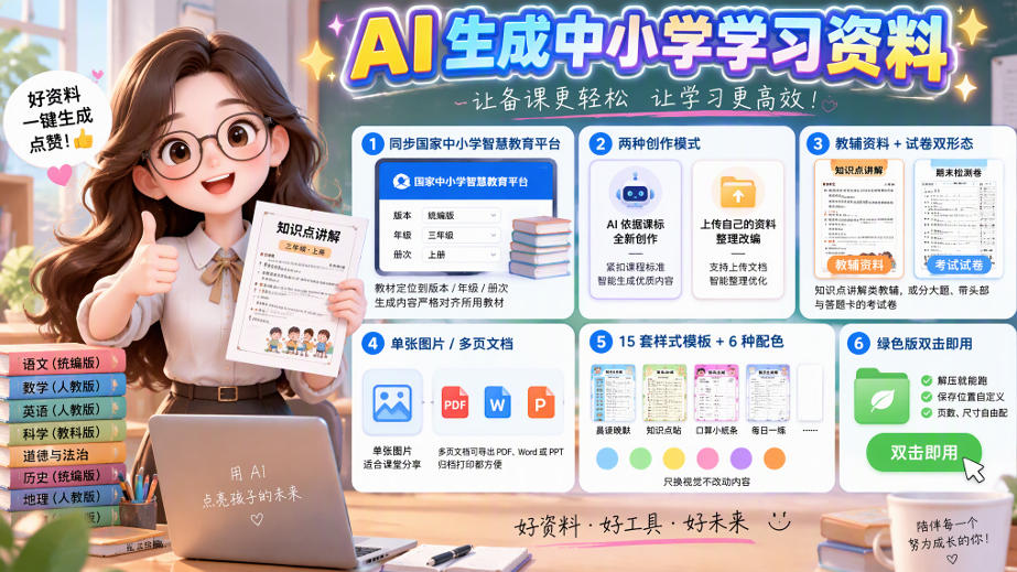 孩子的教辅别再乱买了：同步国家中小学智慧平台，AI一键生成图文教辅和试卷-优优云创网