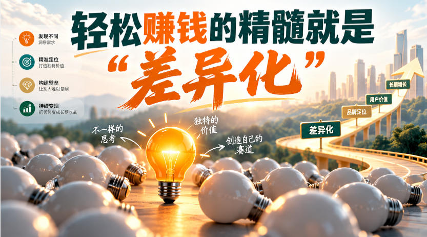 某公众号付费文章:轻松賺钱的精髓就是“差异化”-优优云创网