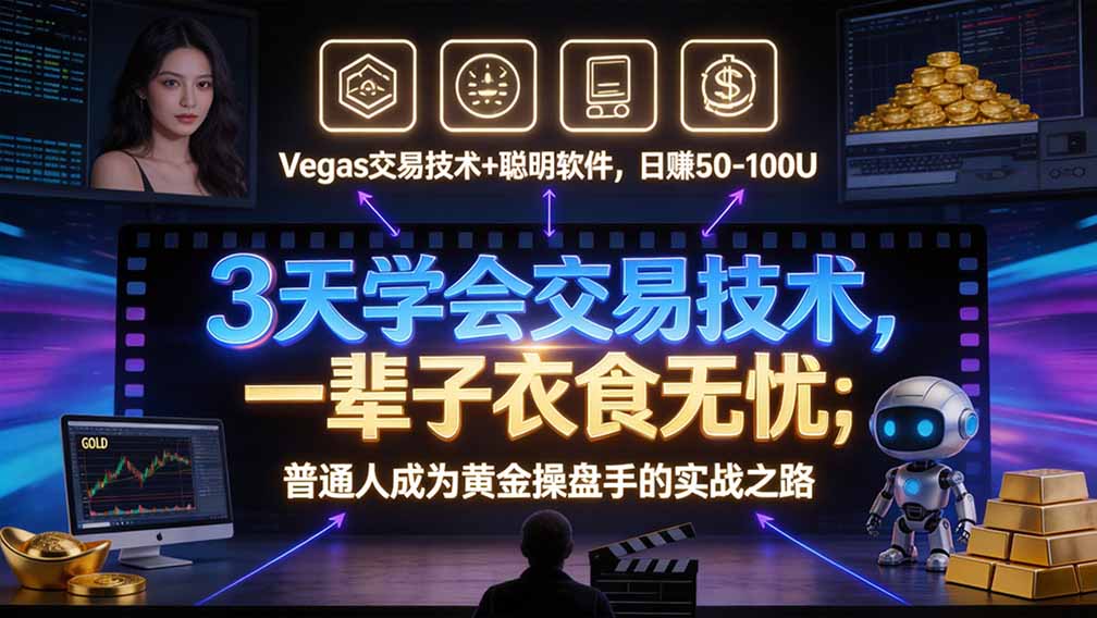 “顺势而为交易系统”3天学会交易技术,聪明软件辅助,小白也能看懂趋势交易,日入30-100U,长期稳定-优优云创网