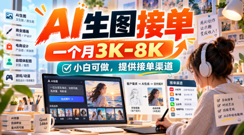 AI生图接单,一个月3K-8K,小白可做,提供接单渠道-优优云创网